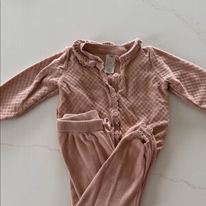 H&M Dusty Pink toddler cardigan and pants set